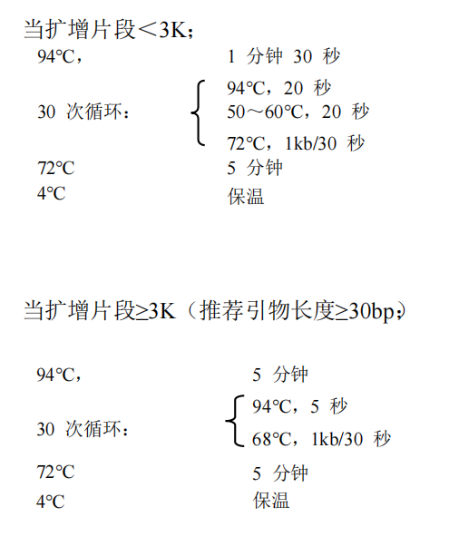 常用PCR 循環(huán)